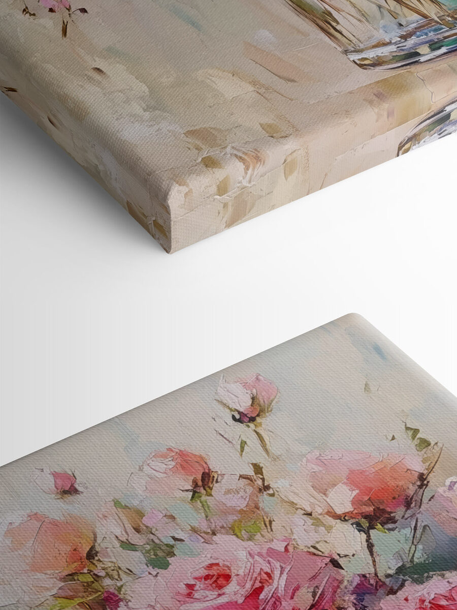Peinture d'un bouquet de roses roses Peinture d'un bouquet de roses roses