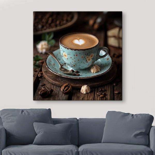 Tasse de café avec une mousse en forme de cœur dans la mousse Tasse de café avec une mousse en forme de cœur dans la mousse