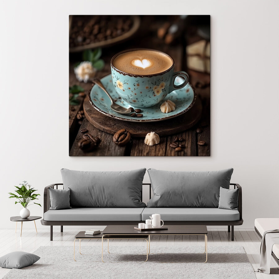 Tasse de café avec une mousse en forme de cœur dans la mousse Tasse de café avec une mousse en forme de cœur dans la mousse