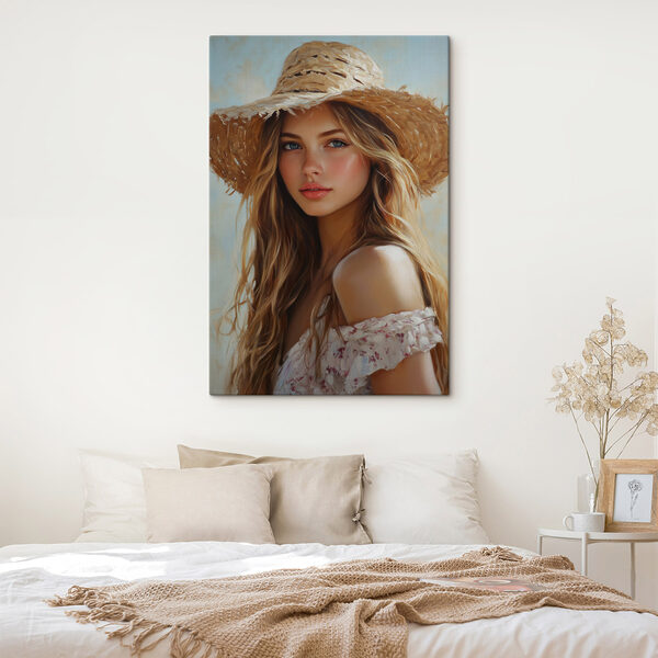 Femme portant un chapeau de paille Femme portant un chapeau de paille