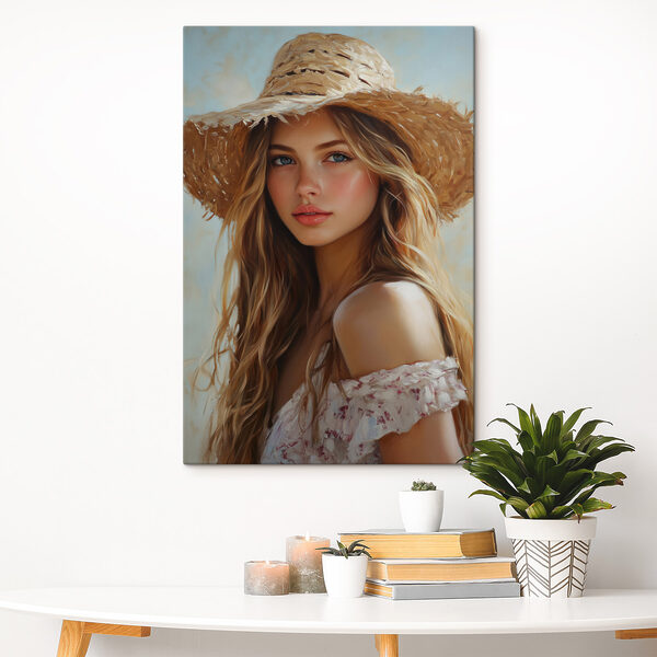 Femme portant un chapeau de paille Femme portant un chapeau de paille