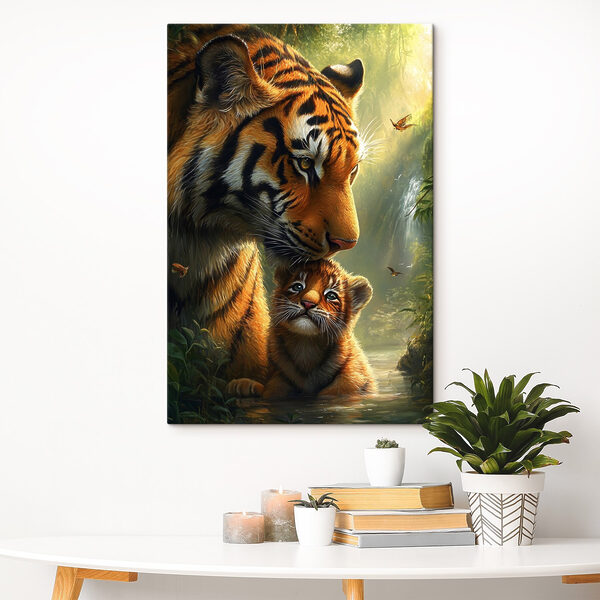Tigre et lionceau dans la jungle Tigre et lionceau dans la jungle