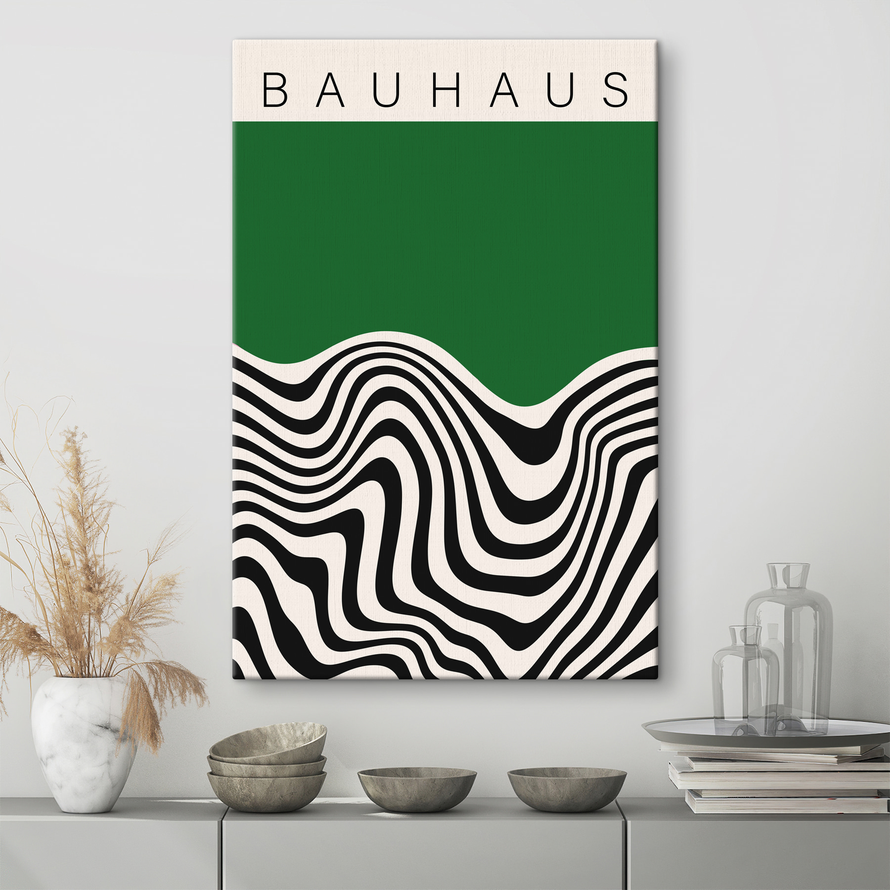 Black and white wavy lines