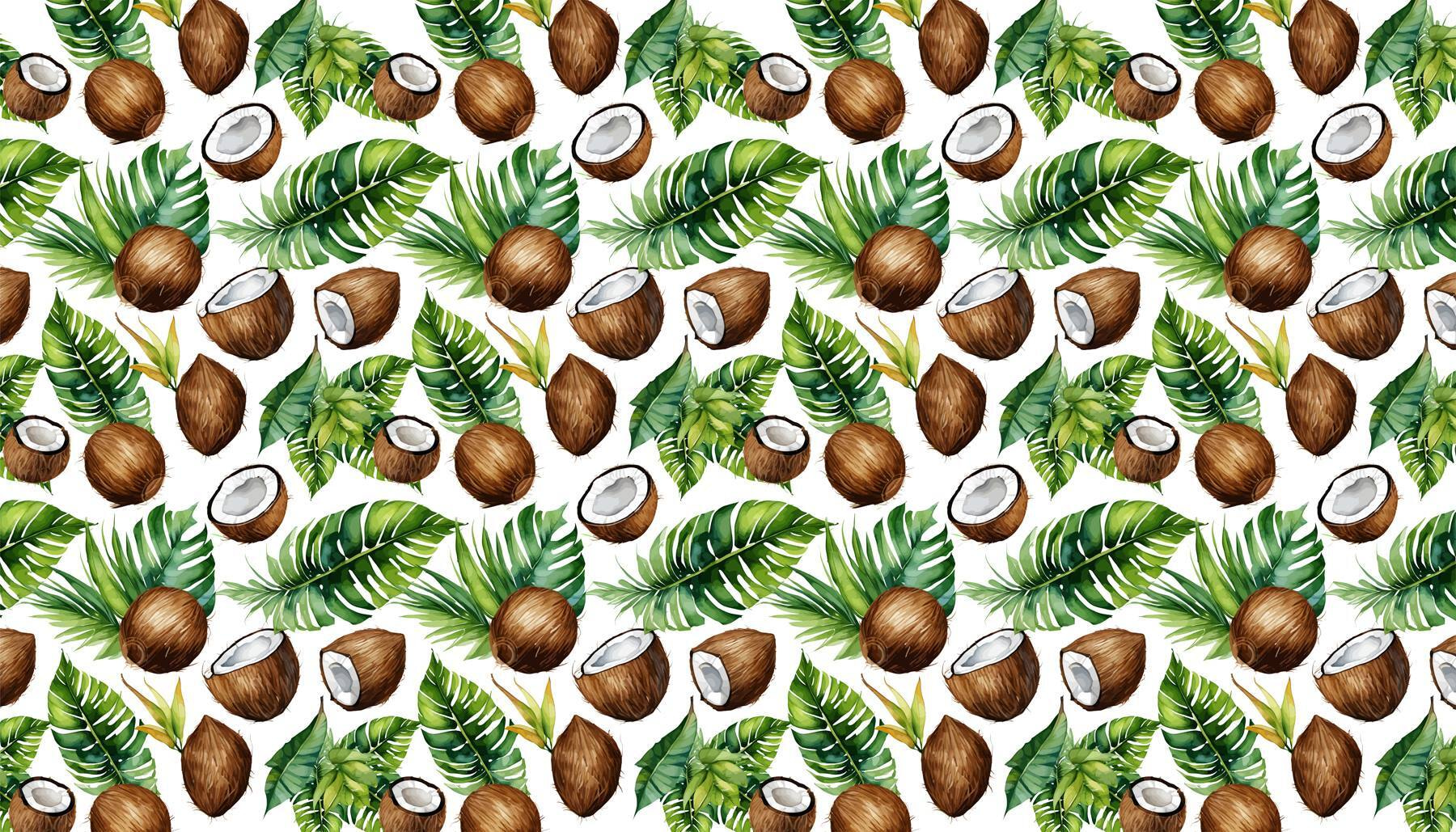 Pattern of coconuts and leaves Pattern of coconuts and leaves