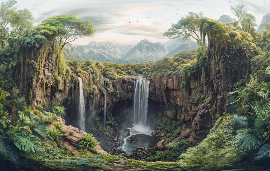 Chute d'eau dans une forêt