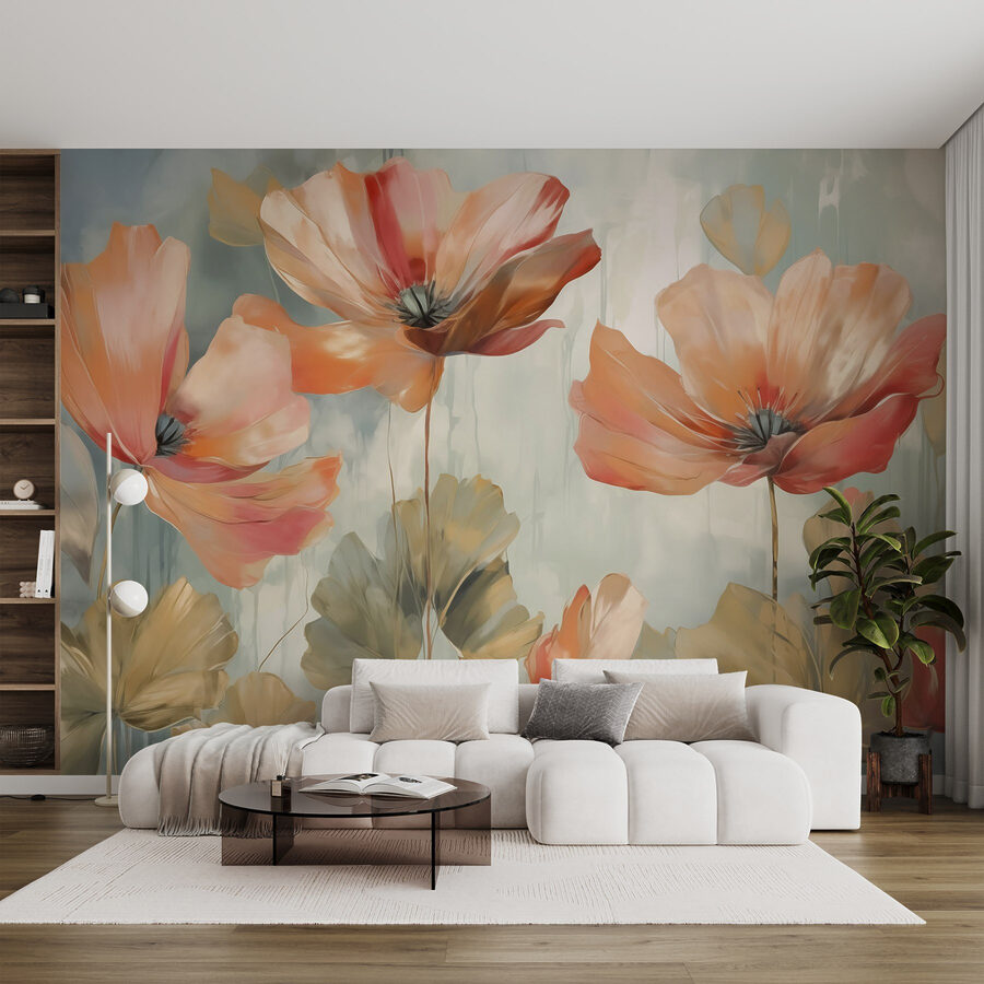 Peinture de fleurs sur un mur Peinture de fleurs sur un mur