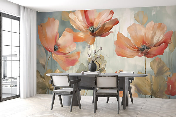 Peinture de fleurs sur un mur Peinture de fleurs sur un mur