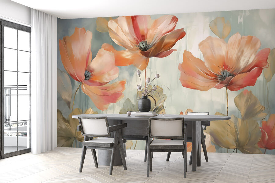 Peinture de fleurs sur un mur Peinture de fleurs sur un mur