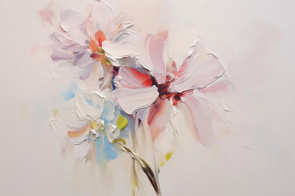 Peinture de fleurs sur une surface blanche Peinture de fleurs sur une surface blanche