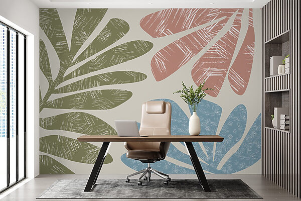 Motifs de feuilles inspirés de la nature dans des tons pastel Motifs de feuilles inspirés de la nature dans des tons pastel