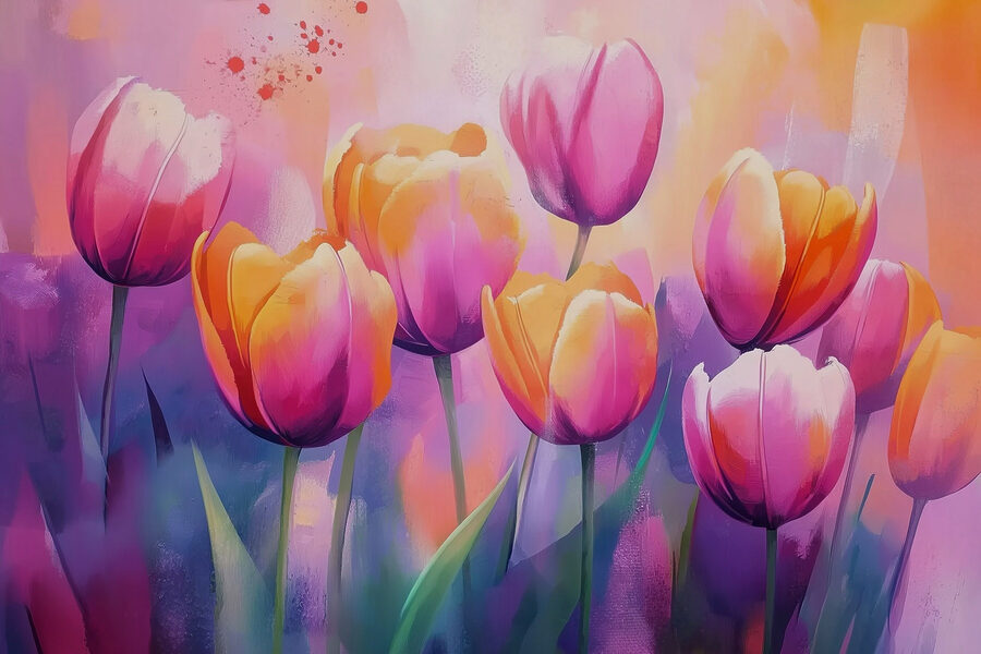Peinture de tulipes