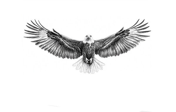 Image en noir et blanc d'un oiseau en train de voler Image en noir et blanc d'un oiseau en train de voler