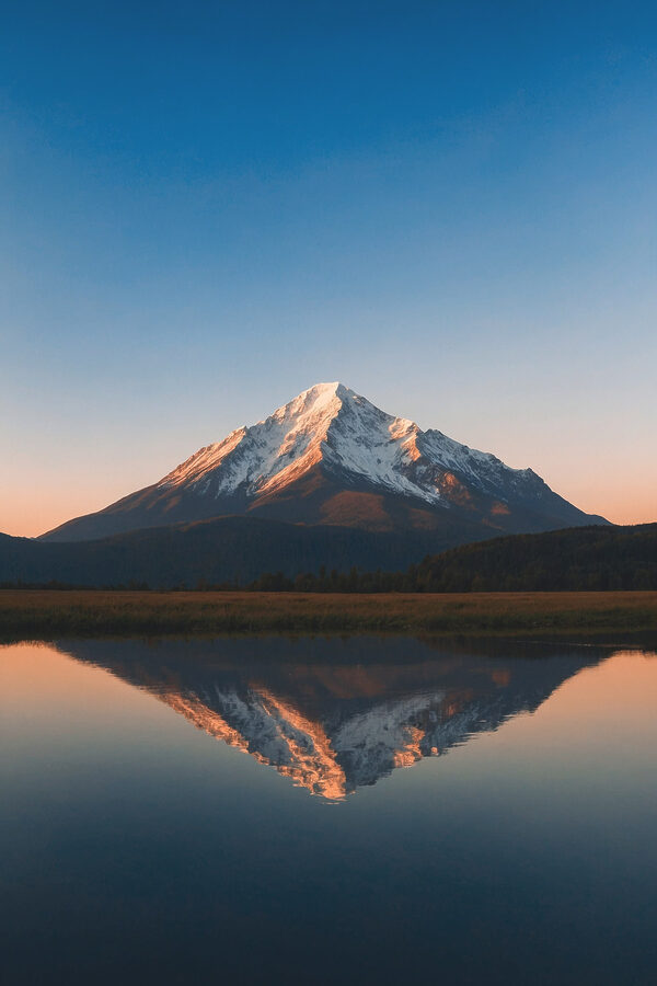 Mountain with a lake and grass Mountain with a lake and grass