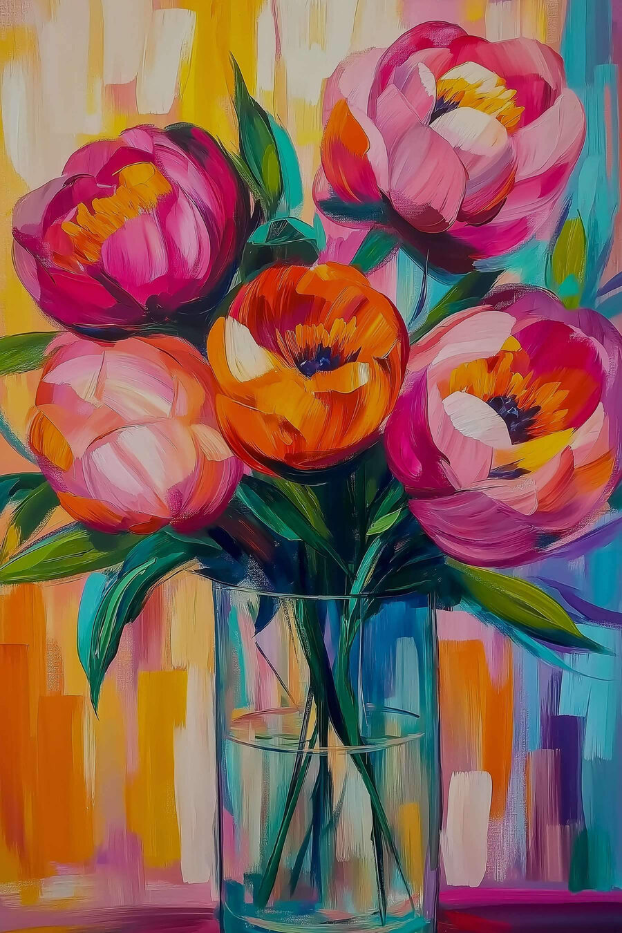 Peinture de fleurs dans un vase Peinture de fleurs dans un vase