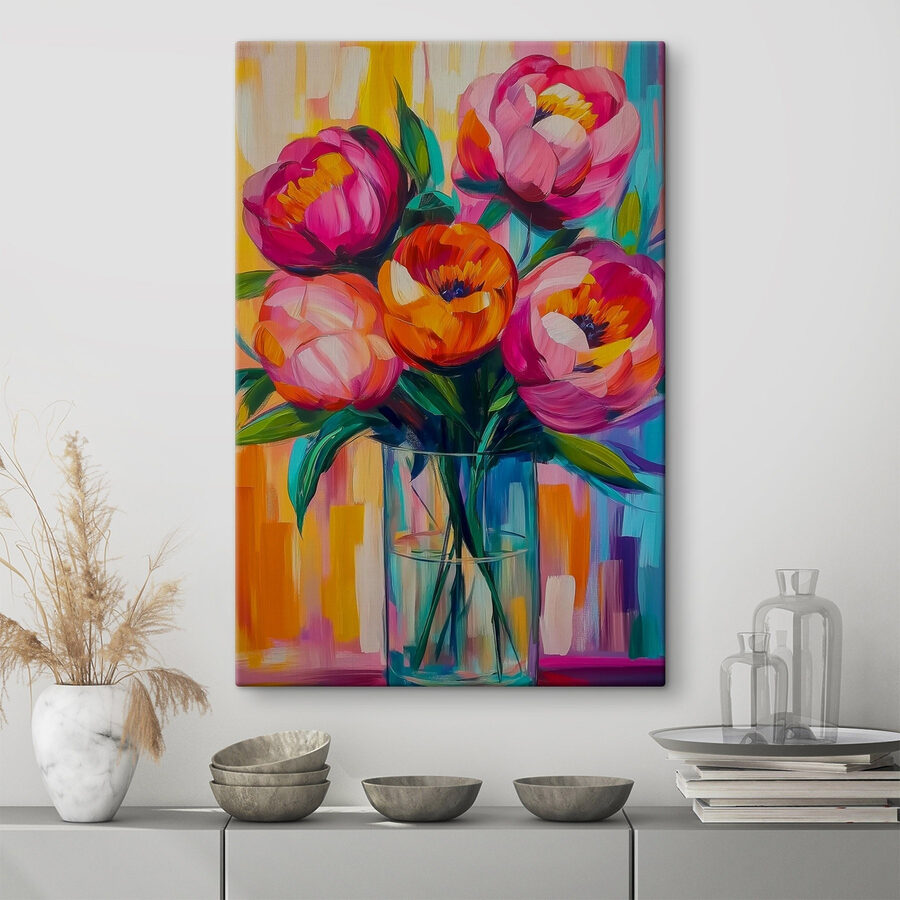 Peinture de fleurs dans un vase Peinture de fleurs dans un vase