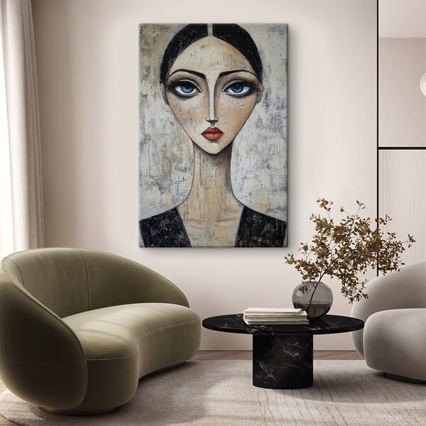 Peinture d'une femme aux yeux bleus Peinture d'une femme aux yeux bleus