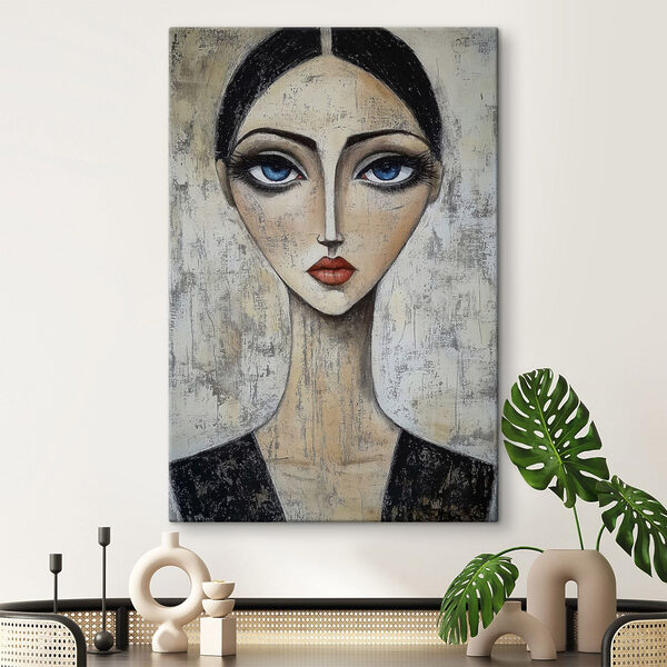 Peinture d'une femme aux yeux bleus Peinture d'une femme aux yeux bleus