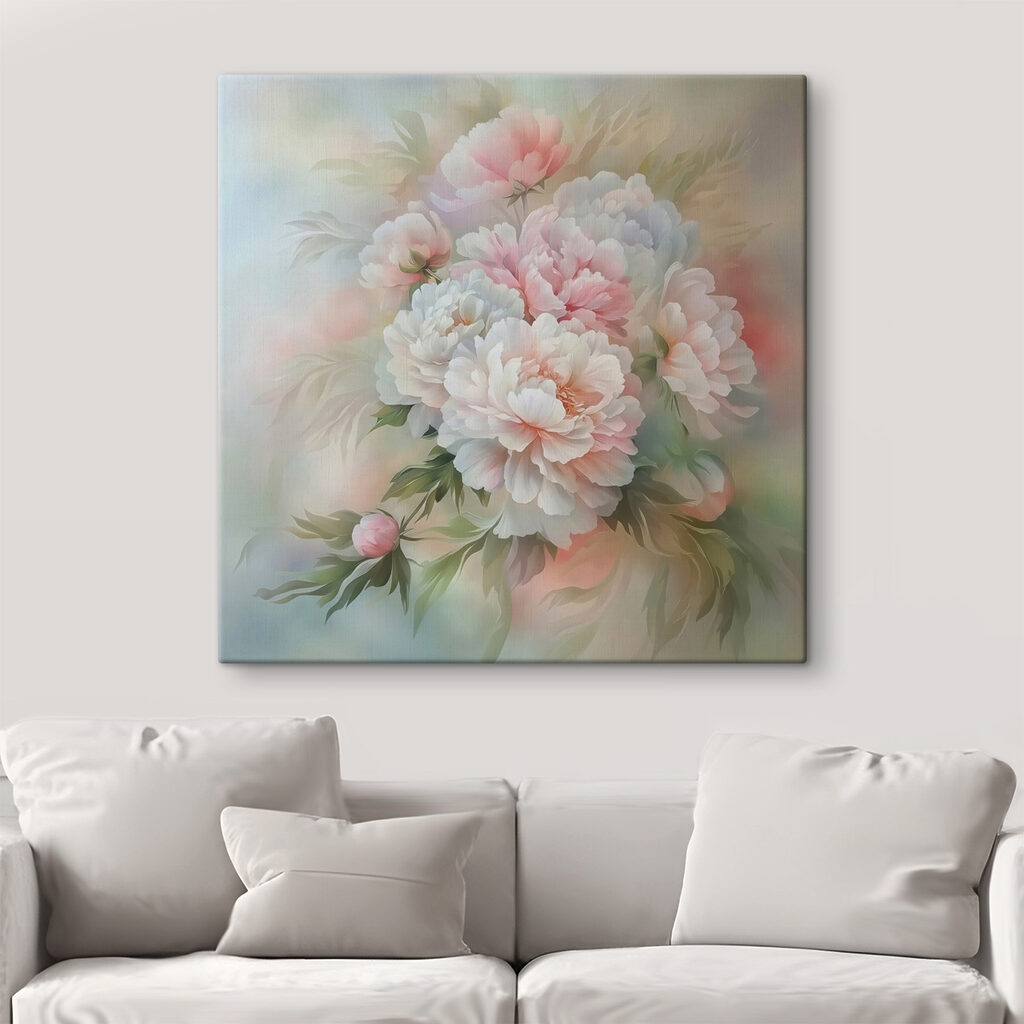 Painting of flowers on a white background Painting of flowers on a white background