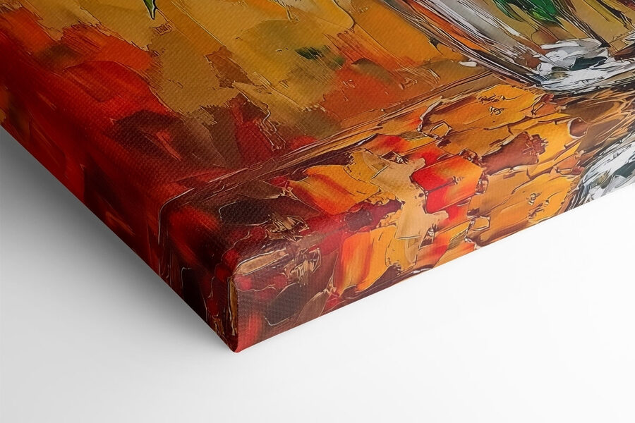 Peinture d'un bouquet de roses rouges