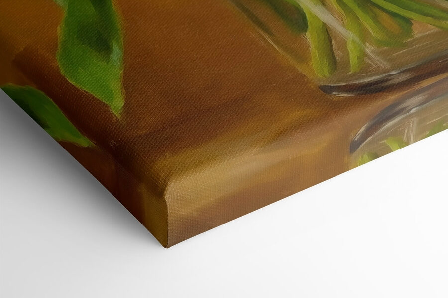Peinture de tulipes jaunes dans un vase en verre Peinture de tulipes jaunes dans un vase en verre