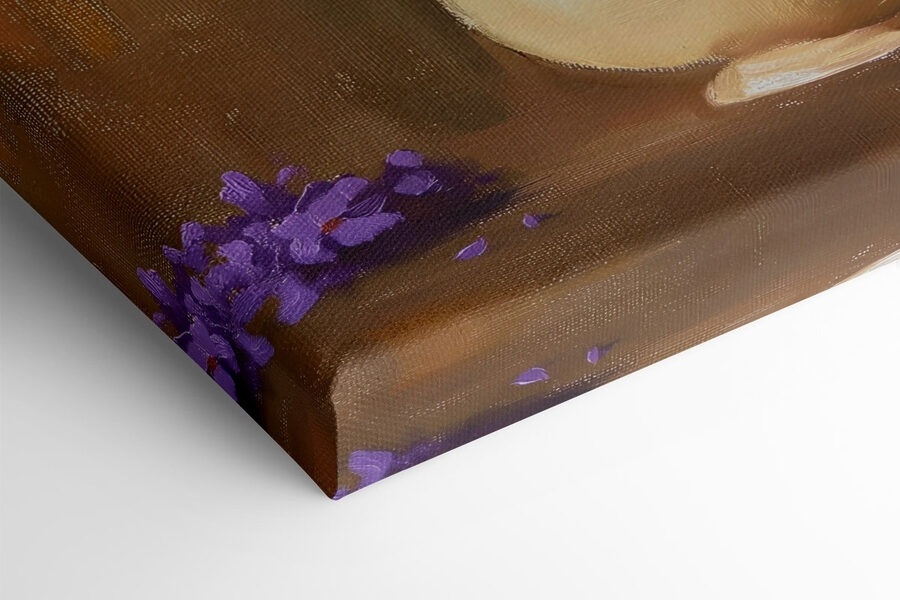 Peinture de fleurs violettes dans un vase Peinture de fleurs violettes dans un vase