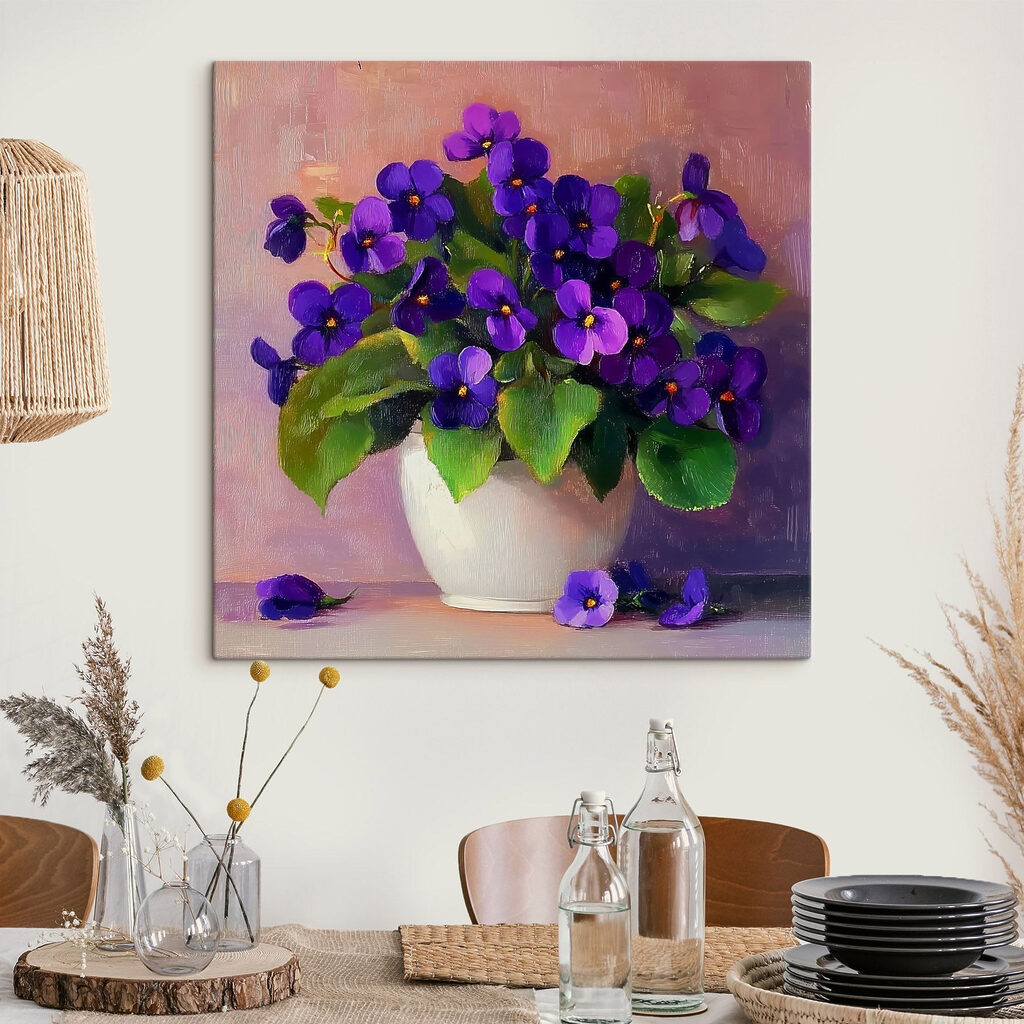 Pot of purple flowers