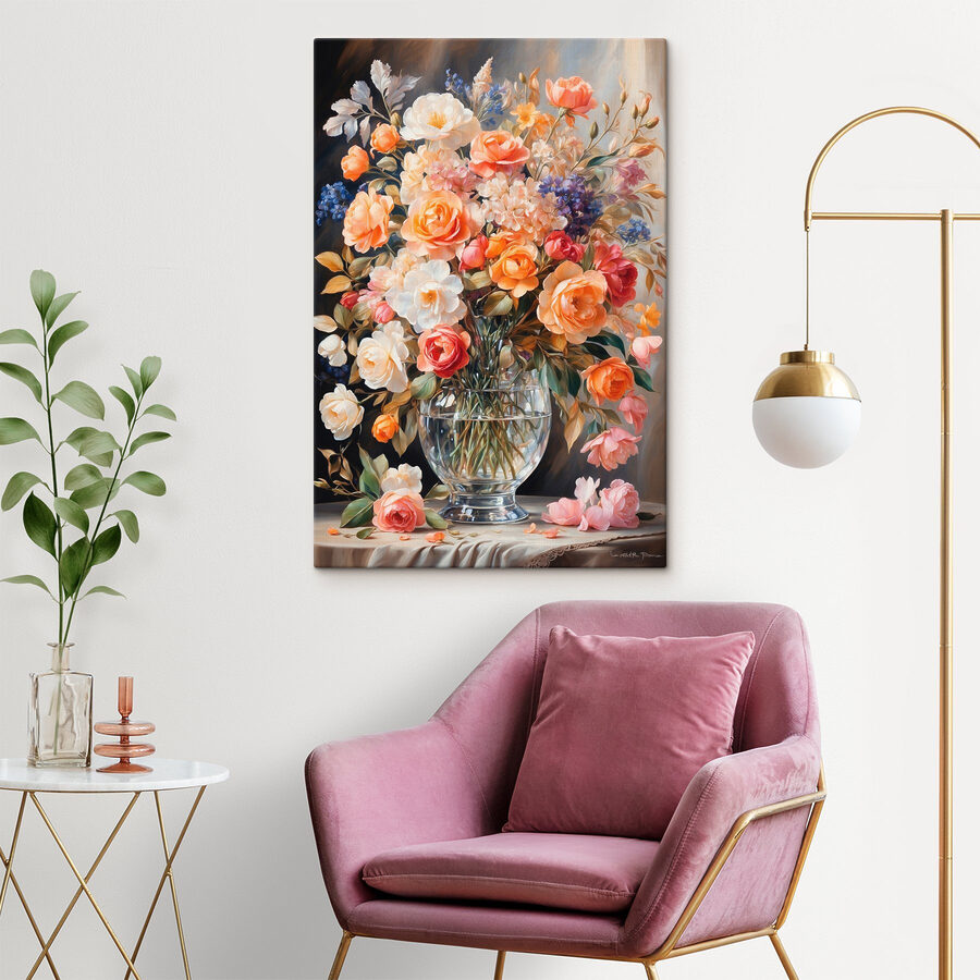 Peinture de fleurs dans un vase