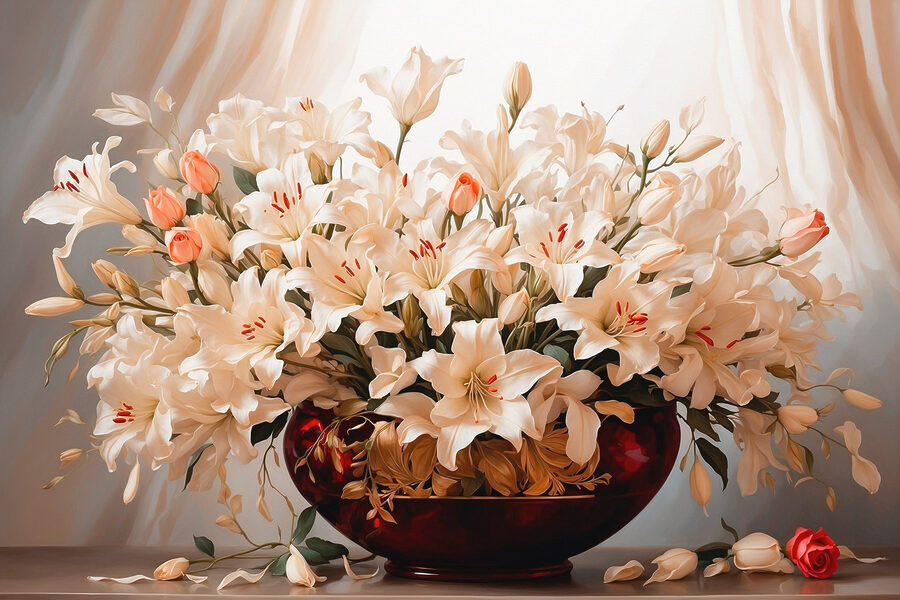 Vase de fleurs blanches