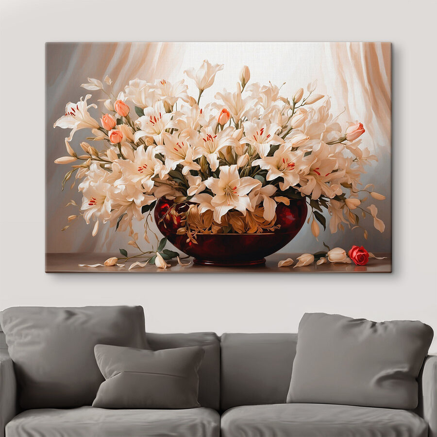 Vase de fleurs blanches
