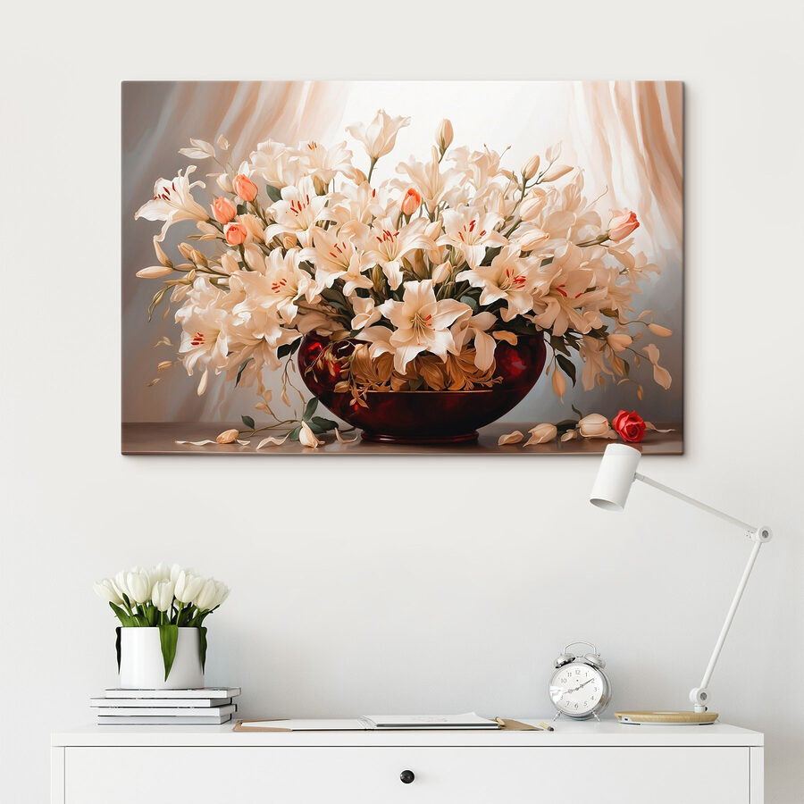 Vase de fleurs blanches