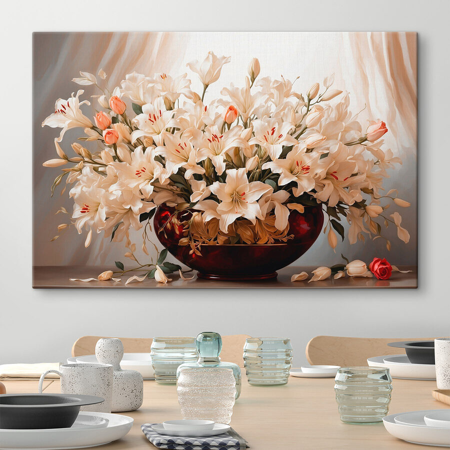 Vase de fleurs blanches