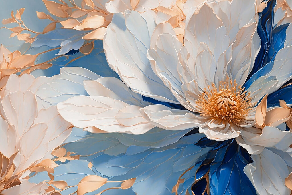 Blossoms in serene pastel hues