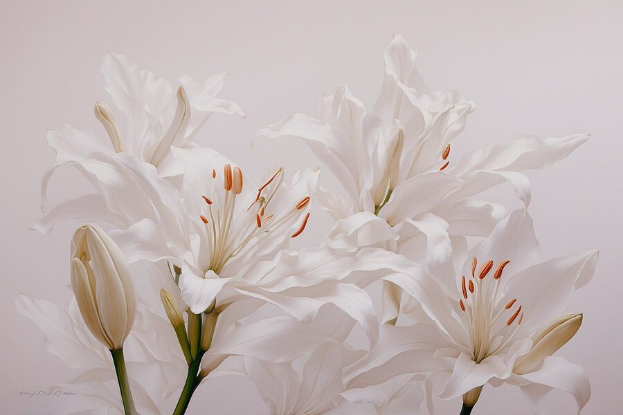 Groupe de fleurs blanches