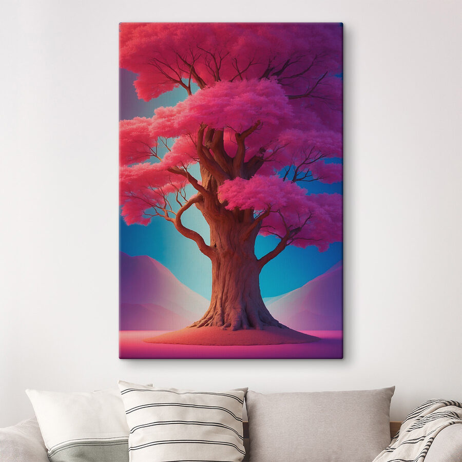 Arbre aux feuilles roses