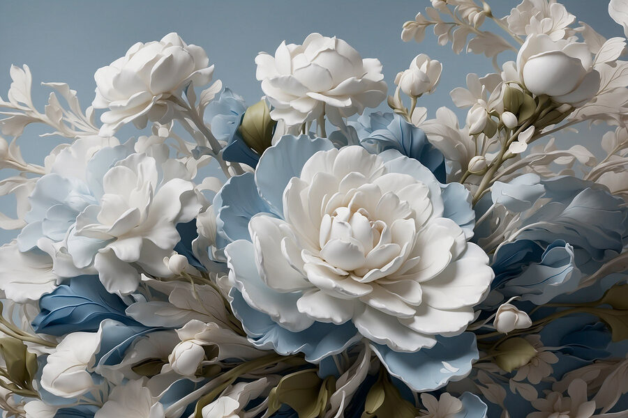 Fleurs délicates dans des teintes douces.