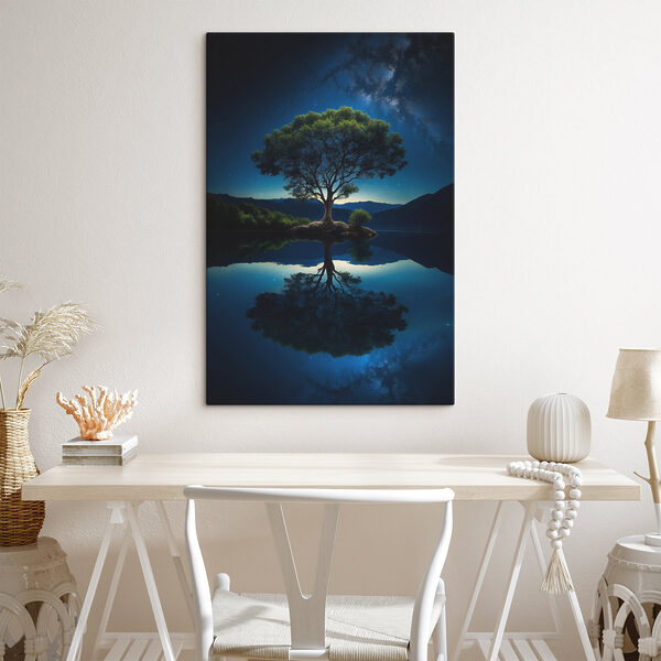 Arbre sur une île dans un lac Arbre sur une île dans un lac