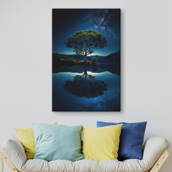 Arbre sur une île dans un lac Arbre sur une île dans un lac
