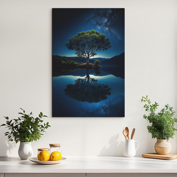 Arbre sur une île dans un lac Arbre sur une île dans un lac