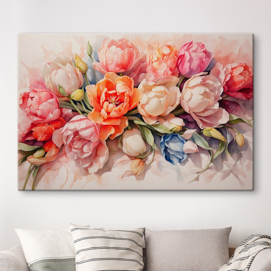 Groupe de fleurs sur une surface blanche