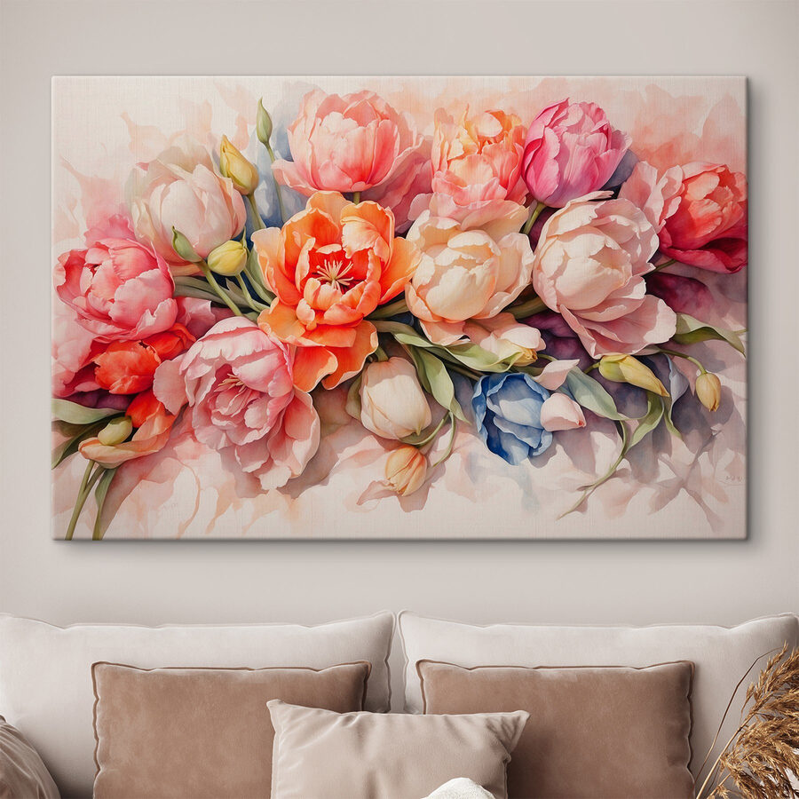 Groupe de fleurs sur une surface blanche