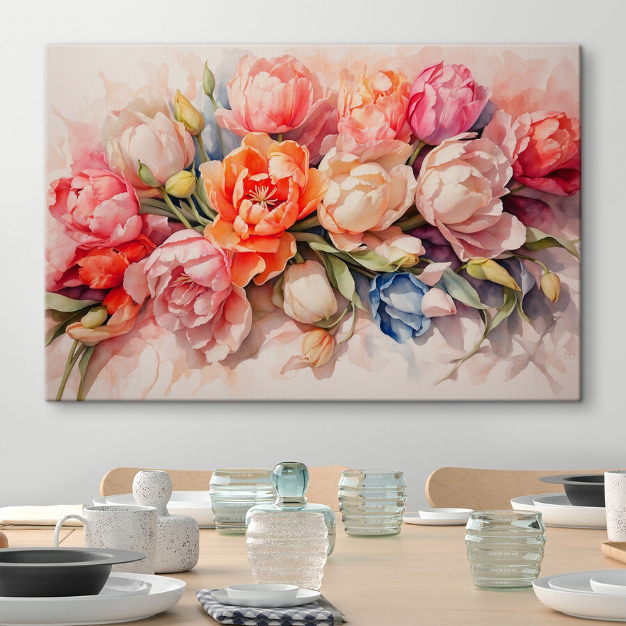 Groupe de fleurs sur une surface blanche