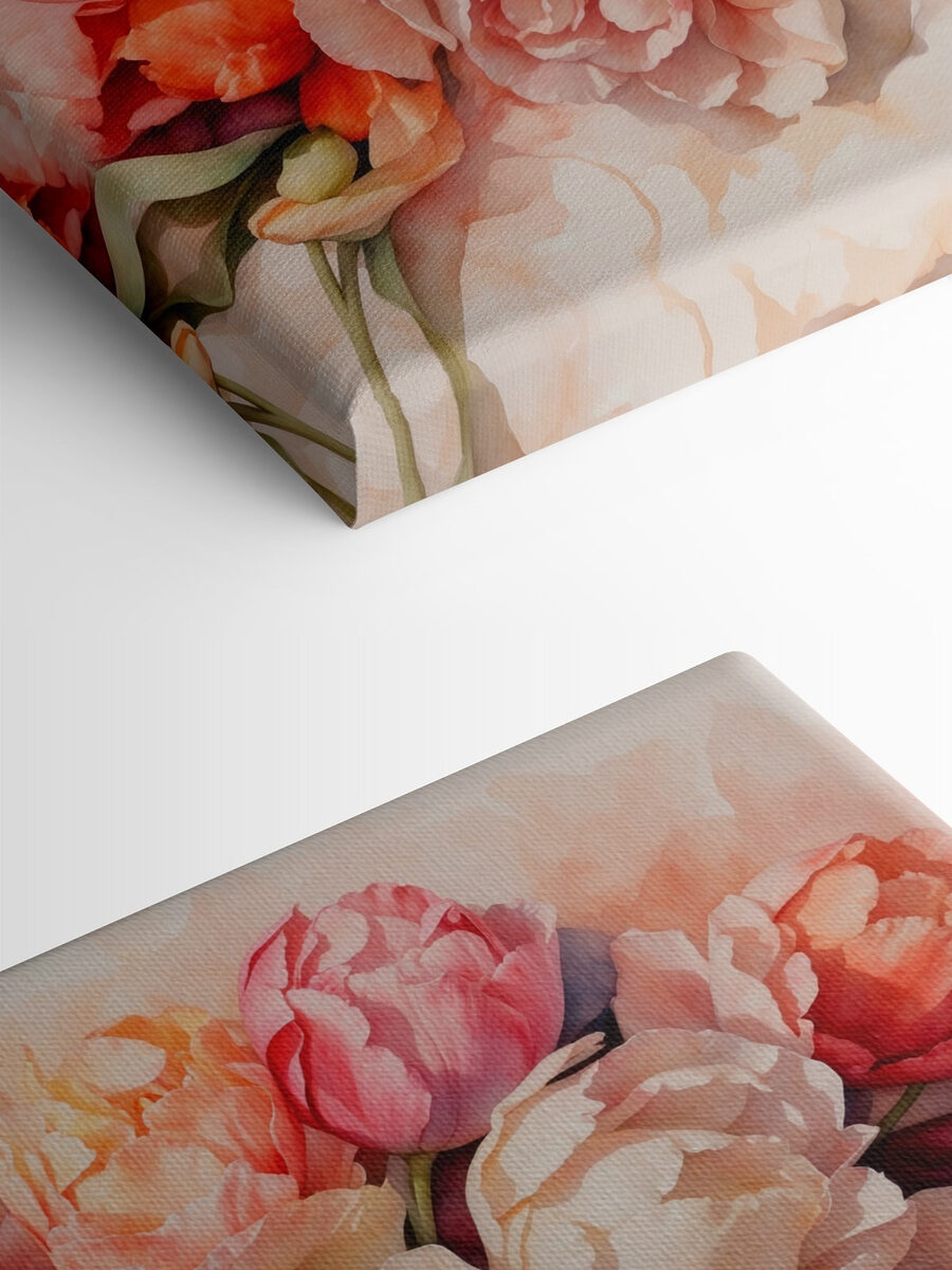 Groupe de fleurs sur une surface blanche