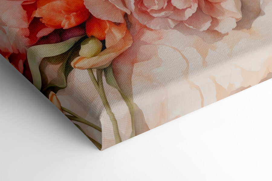 Groupe de fleurs sur une surface blanche