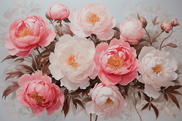 Groupe de fleurs roses et blanches Groupe de fleurs roses et blanches