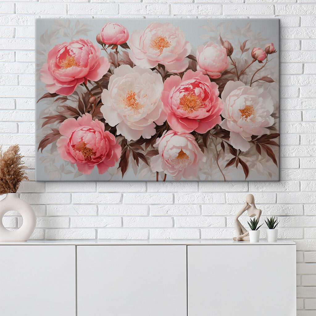 Group of pink and white flowers