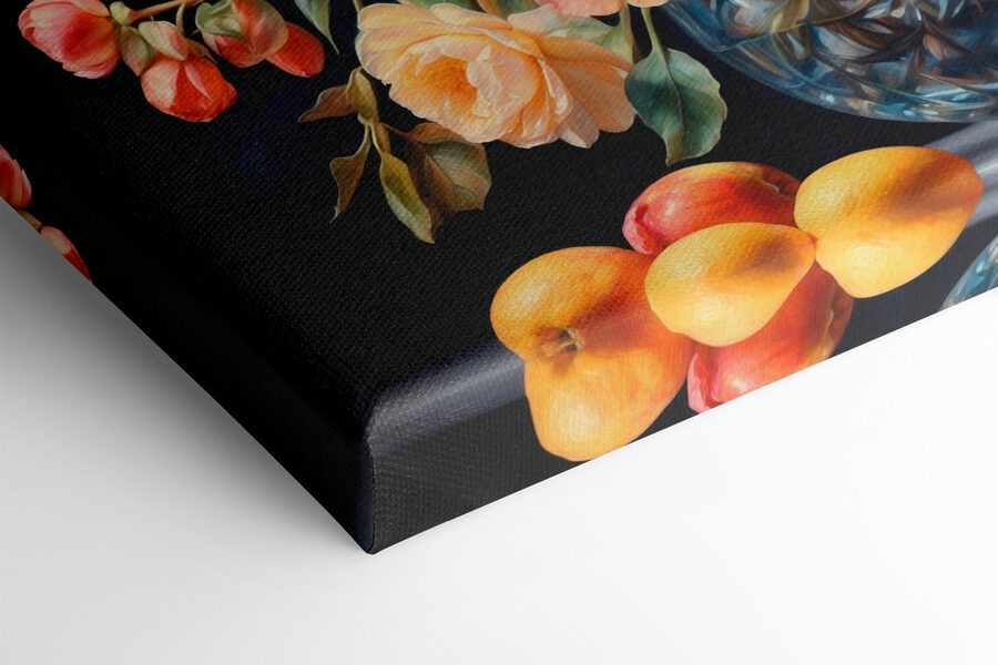 Peinture de fleurs dans un vase en verre