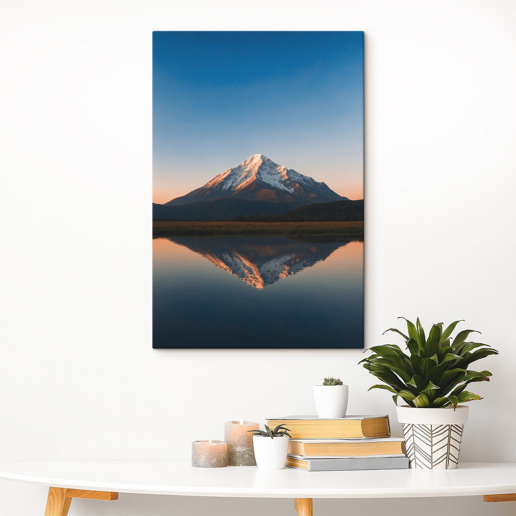 Mountain with a lake and grass Mountain with a lake and grass