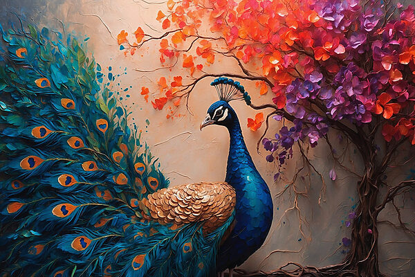 Peinture d'un paon Peinture d'un paon
