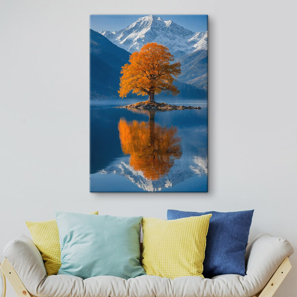Tree on an island in a lake Tree on an island in a lake