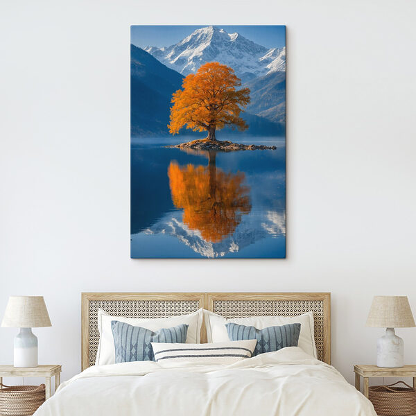 Tree on an island in a lake Tree on an island in a lake